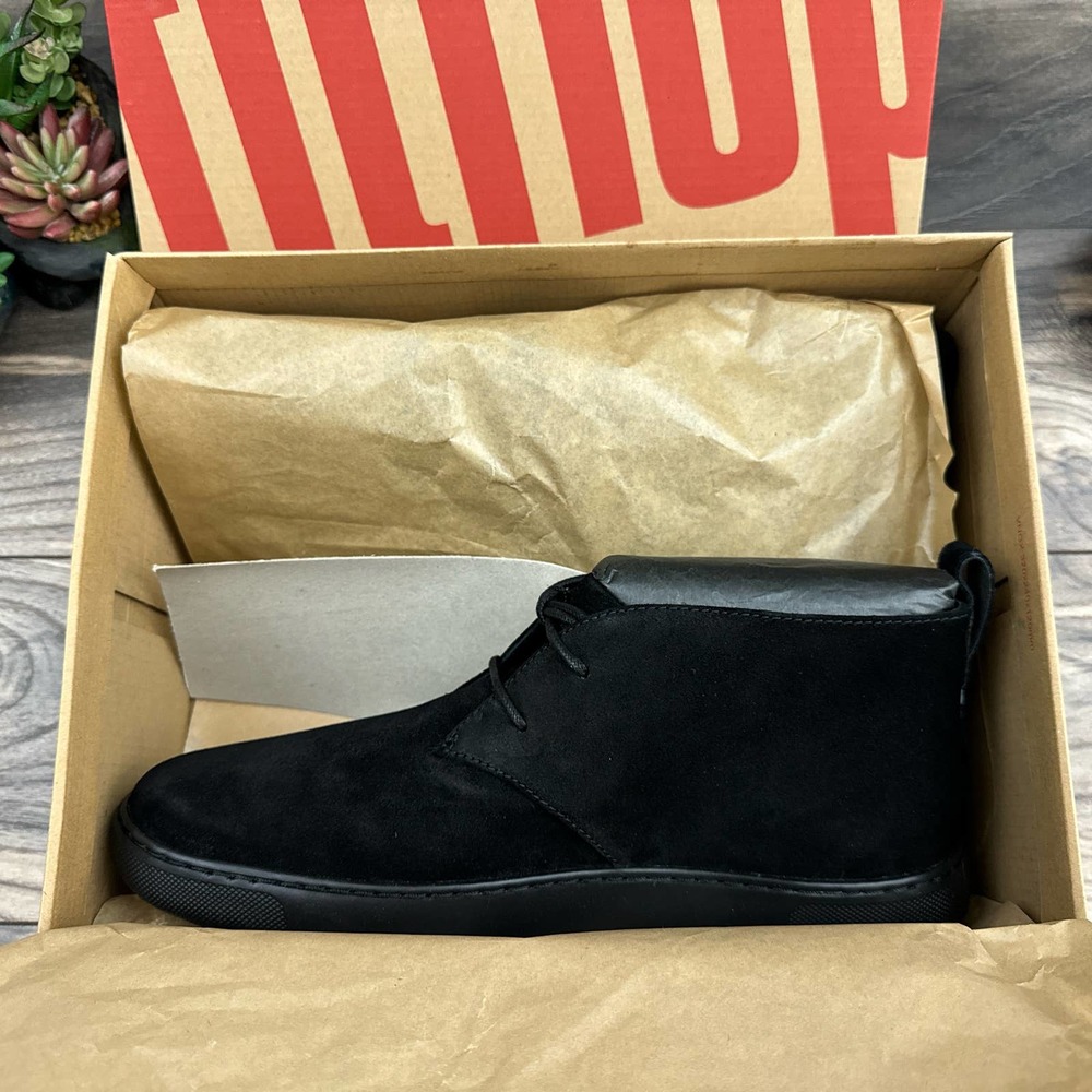 NIB FitFlop Zackery 10 43 Black Suede Lace Up Desert Boots - Picture 10 of 12